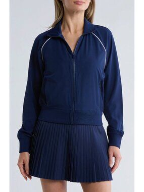 YOGALICIOUS NWT LIGHTSTREME MYSTIC CROP NAVAL ACADEMY/WHITE BOMBER JACKET.SIZE M